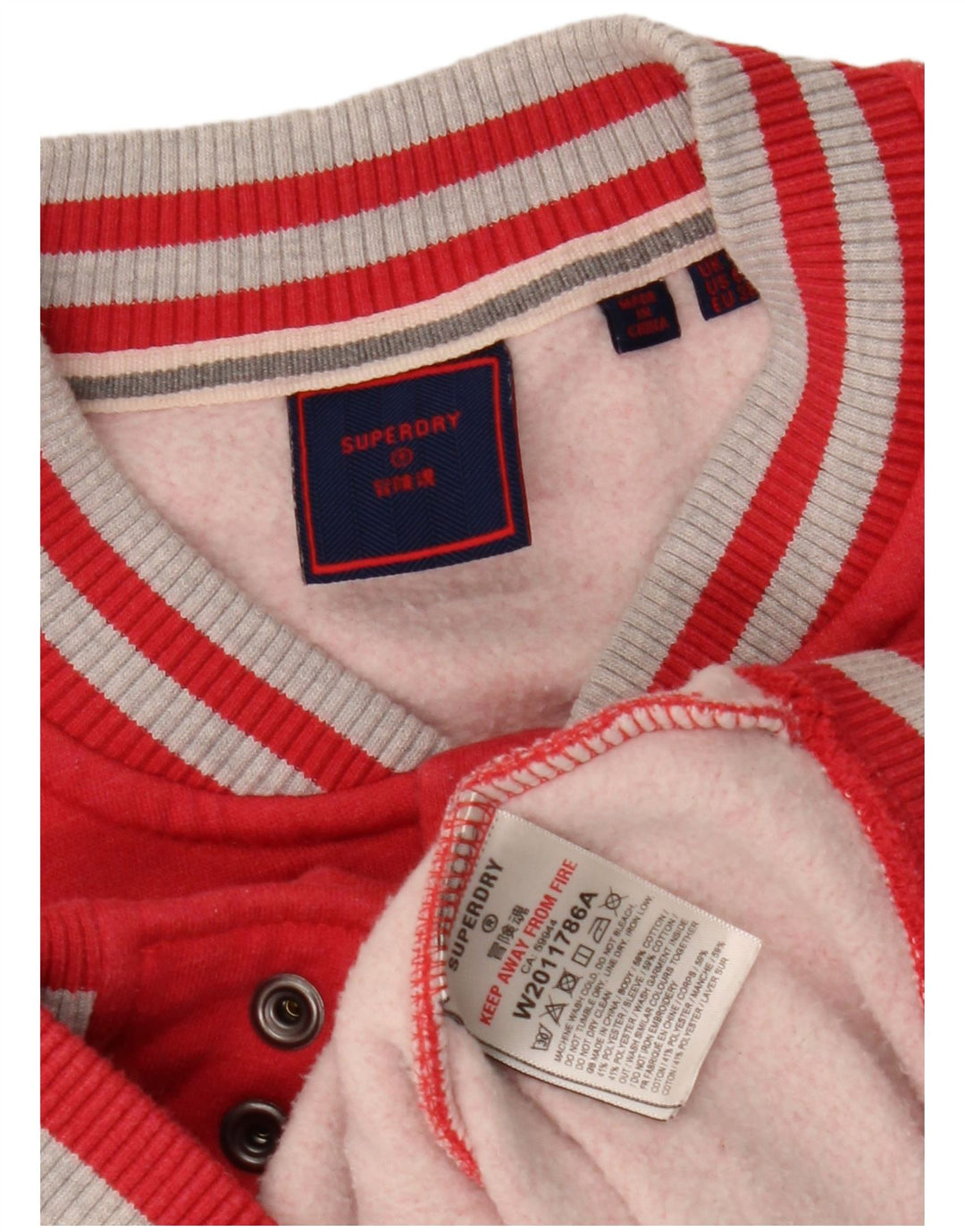 Superdry Womens Varsity Jacket UK 10 pequeno algodão colorblock vermelho