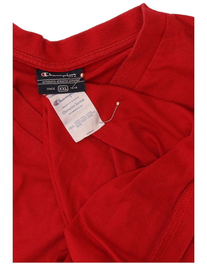 CAMPEÃO Camiseta Masculina Top 2XL Algodão Vermelho