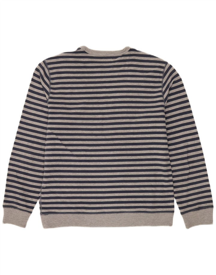 Lee moletom feminino regular fit jumper Reino Unido 16 grande algodão listrado cinza