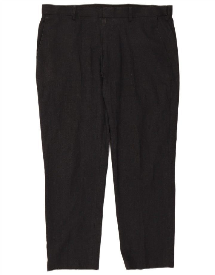 Calça chino masculina Marks & Spencer de ajuste regular W38 L29 poliéster preto