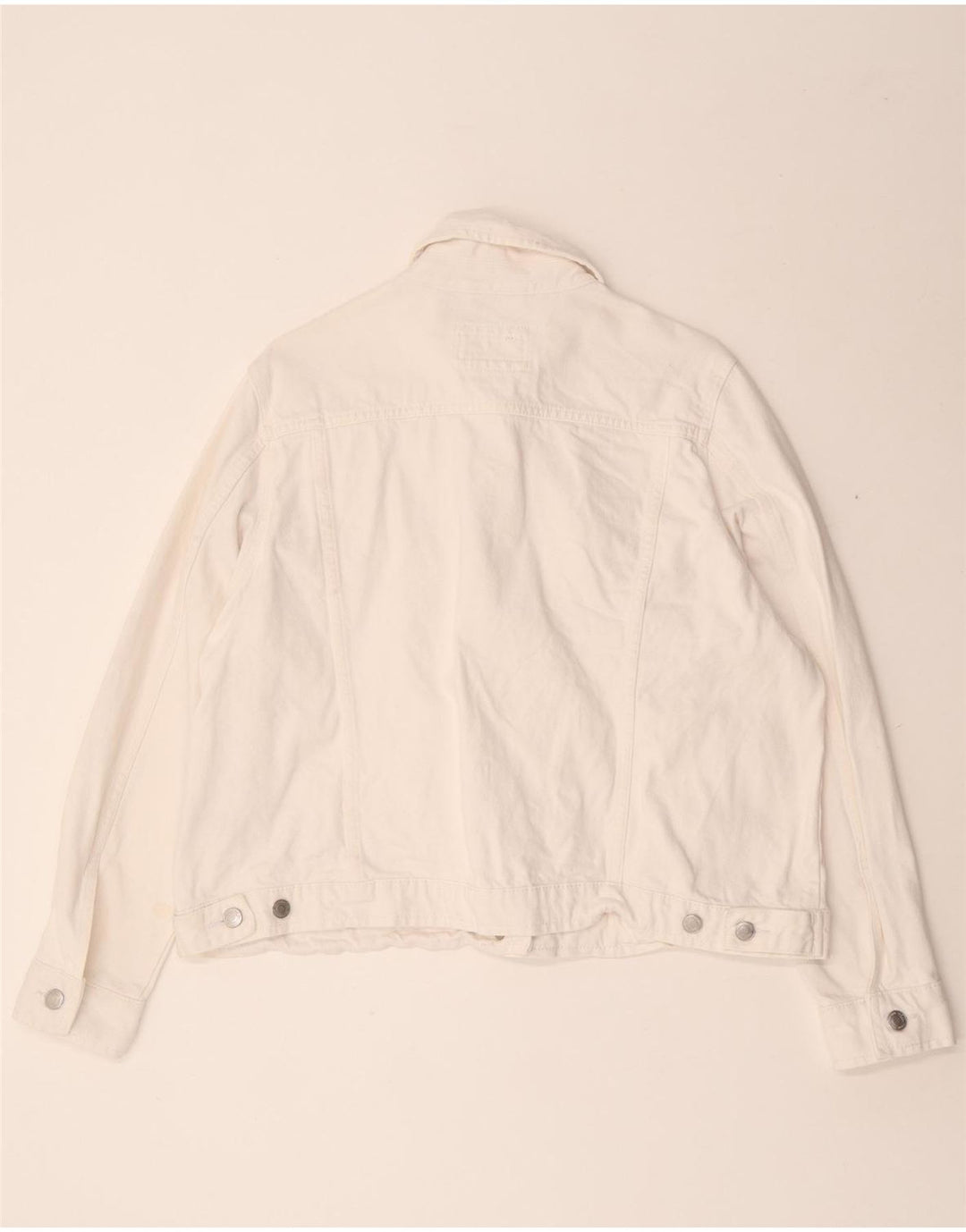 Jaqueta jeans feminina Marks & Spencer UK 18 XL algodão branco