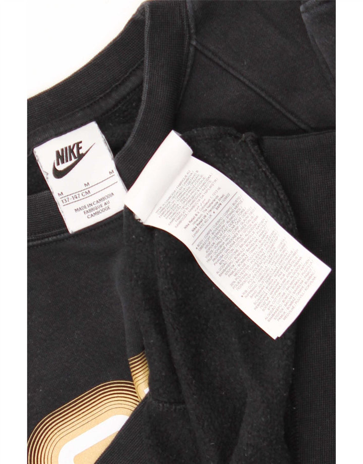 Moletom gráfico Nike Boys Jumper 10-11 anos médio preto algodão