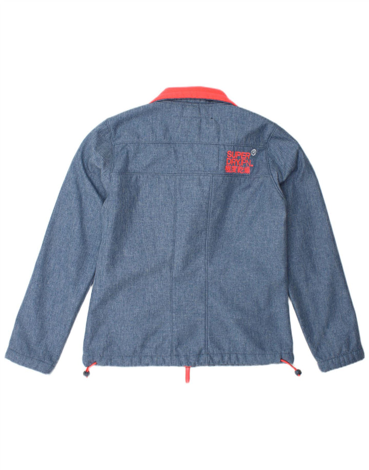 Jaqueta corta-vento feminina SUPERDRY Windtrekker UK 14 poliéster azul médio