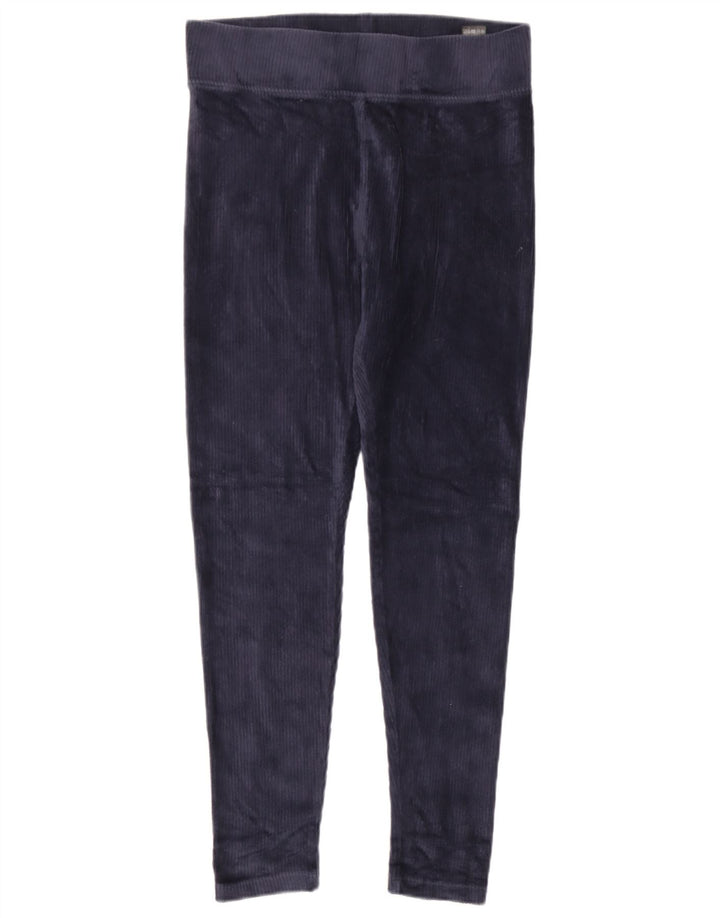 Leggings femininos de veludo Marks & Spencer Reino Unido 12 algodão azul marinho médio