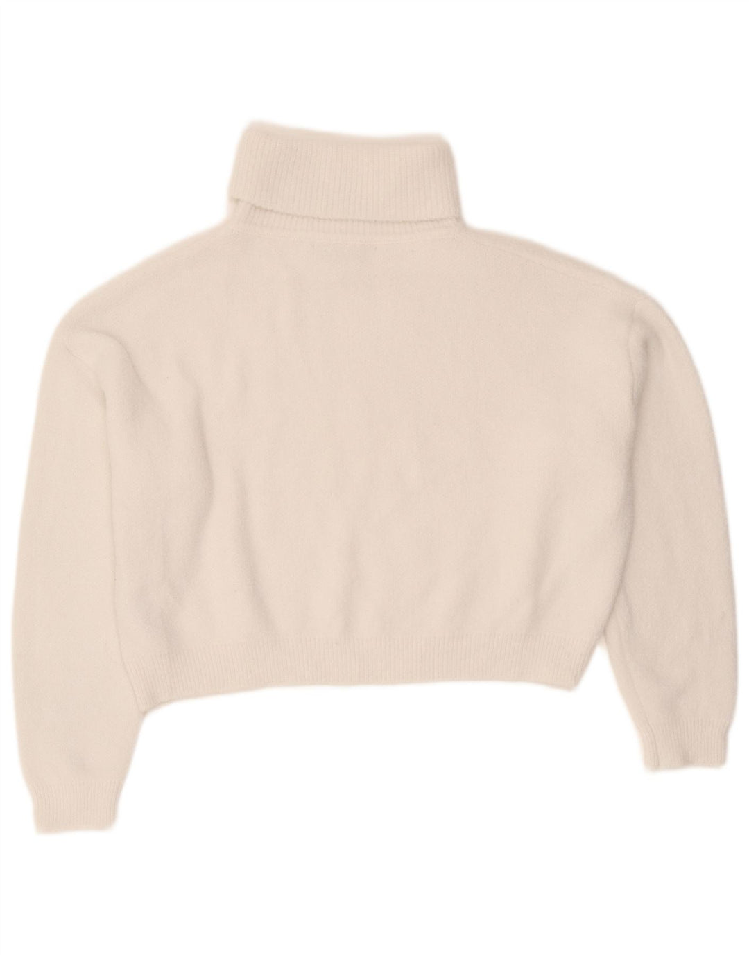 Suéter feminino Zara com corte relaxado e gola redonda Reino Unido 14 médio branco