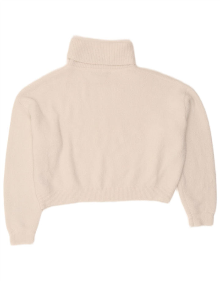 Suéter feminino Zara com corte relaxado e gola redonda Reino Unido 14 médio branco