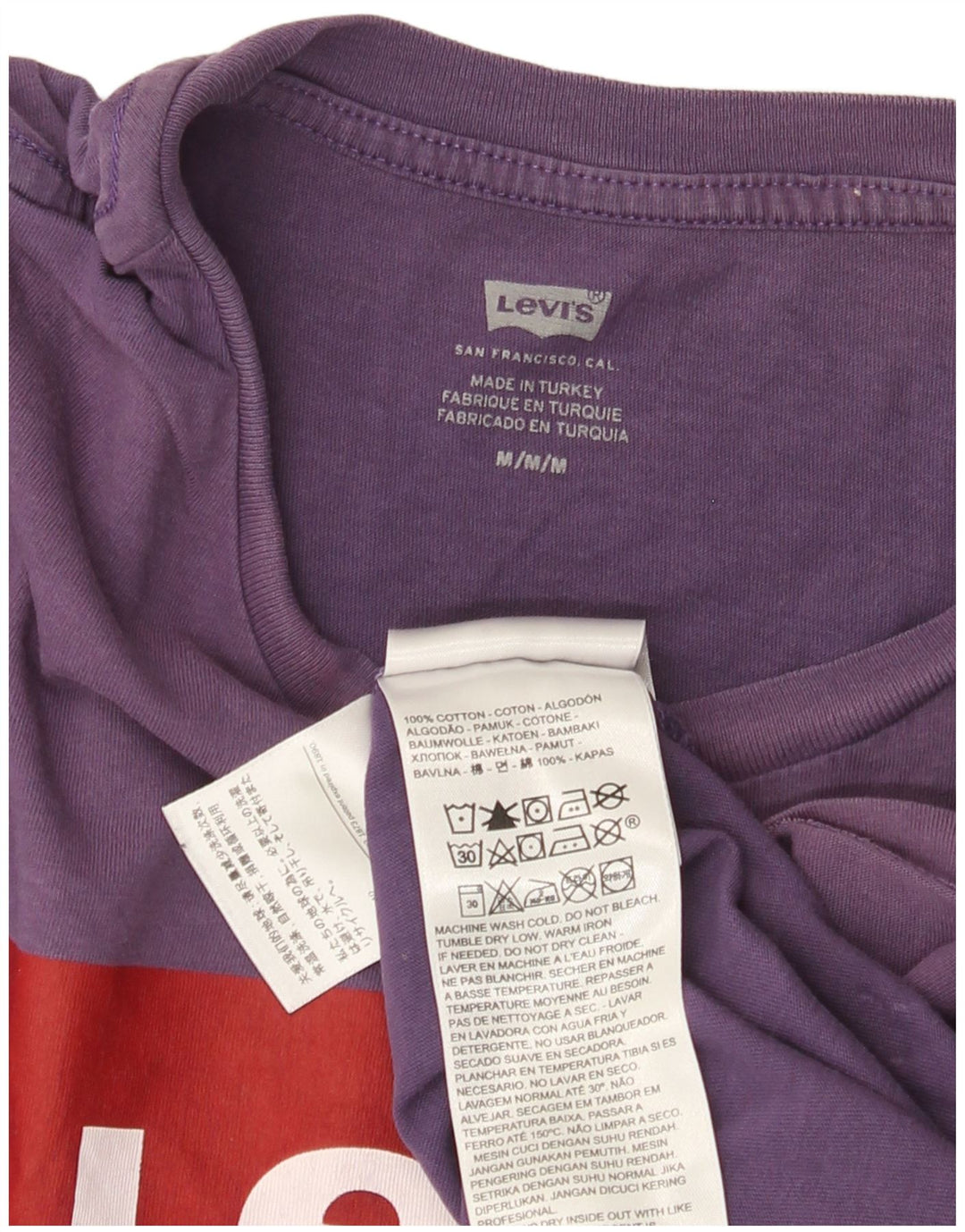 Camiseta gráfica masculina Levi's Top médio algodão roxo