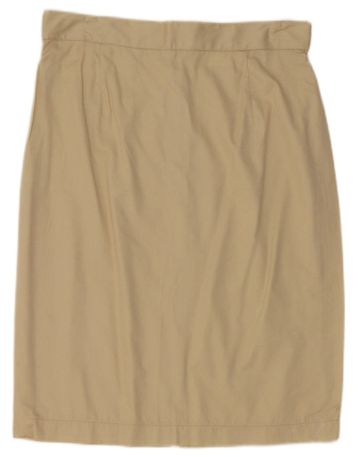Saia lápis feminina vintage W28 algodão bege médio
