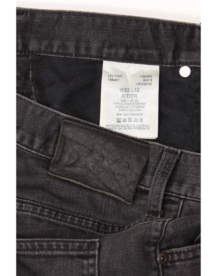Lee Mens Rider Straight Jeans W33 L29 Algodão Cinza