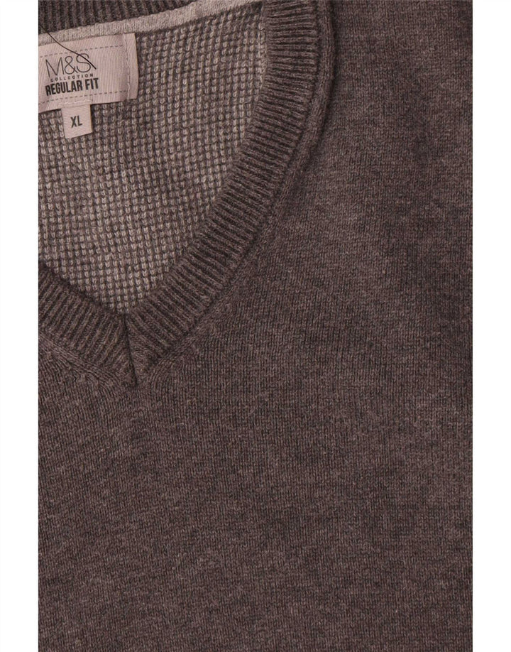 Marks & Spencer Mens Regular Fit Colete Regata XL Algodão Cinza