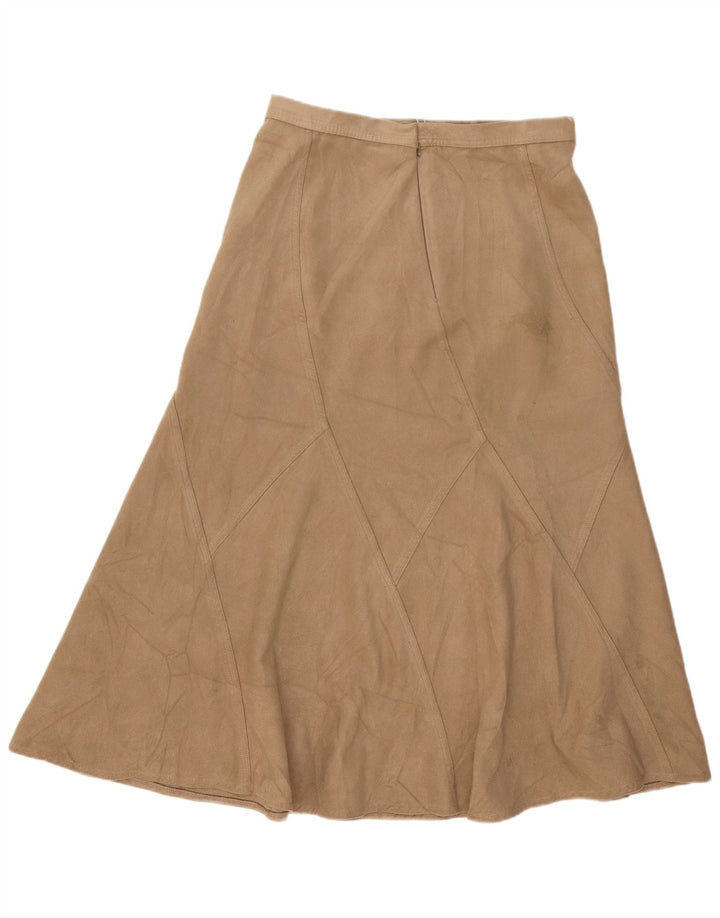 Saia trompete feminina Marks & Spencer UK 14 grande W32 poliéster marrom