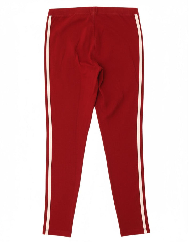 ADIDAS Womens Leggings UK 10 Small Red Cotton