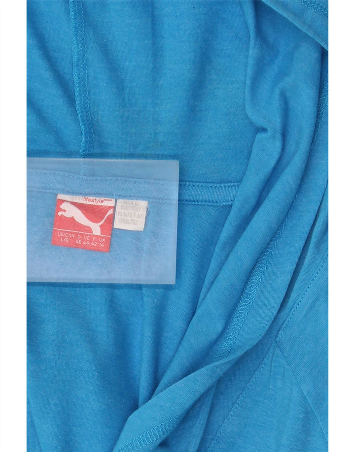 Top feminino PUMA com capuz manga comprida UK 14 grande azul