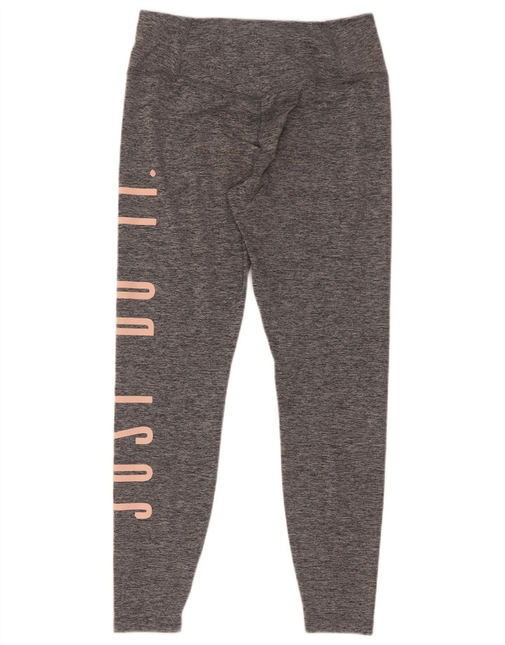 Leggings Nike feminino gráfico UK 12 poliéster manchado cinza médio