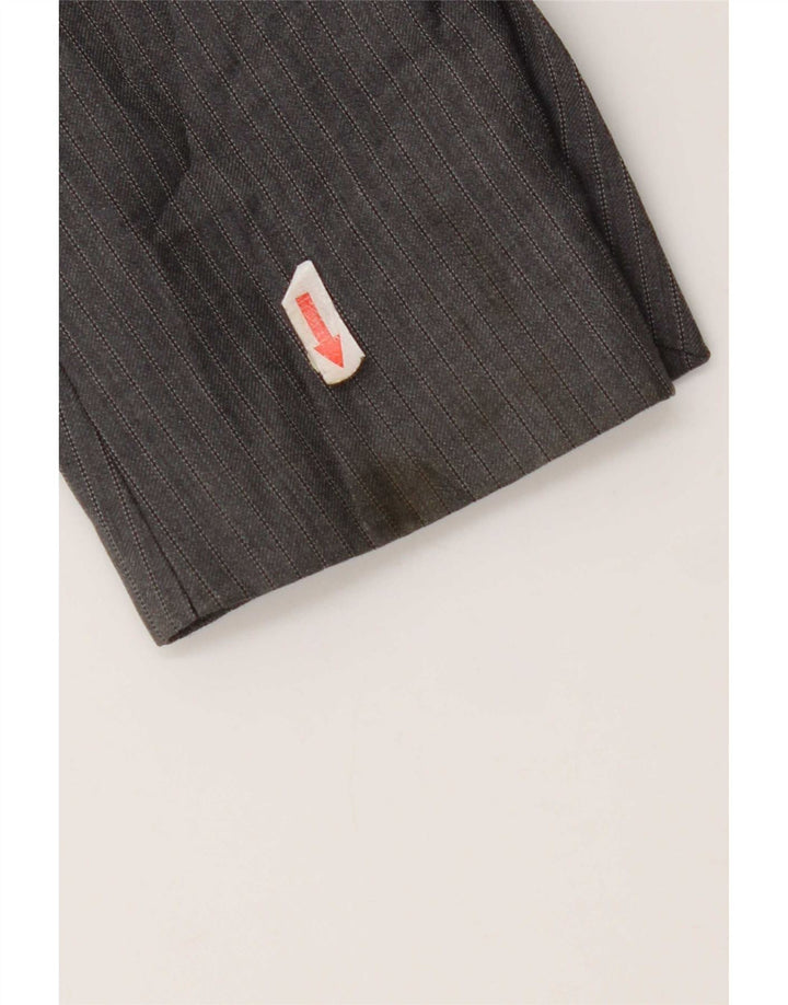 Jaqueta blazer masculina Zara com 3 botões EU 50 lã listrada cinza médio