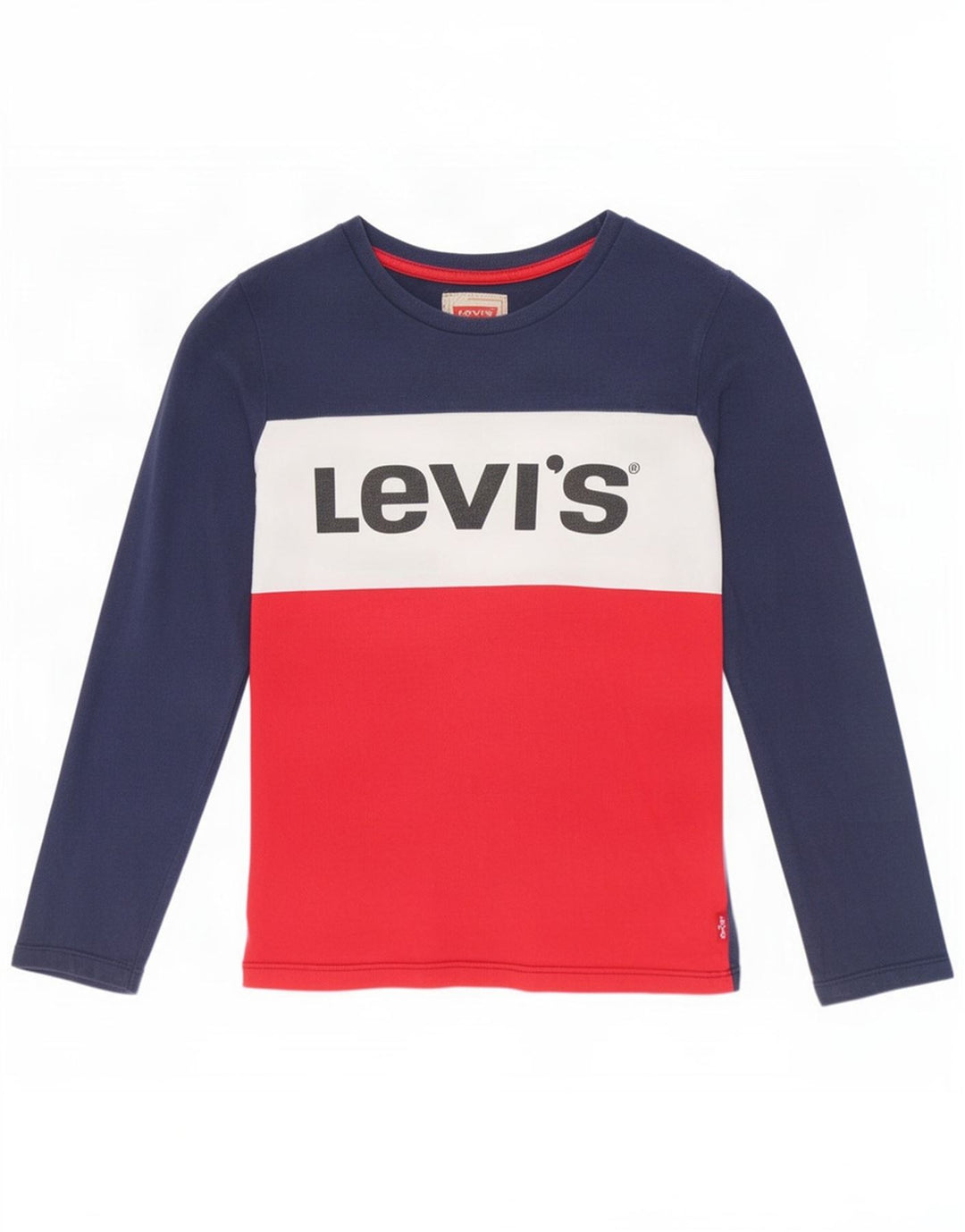 Top gráfico Levi's Boys manga comprida 9-10 anos azul marinho colorblock