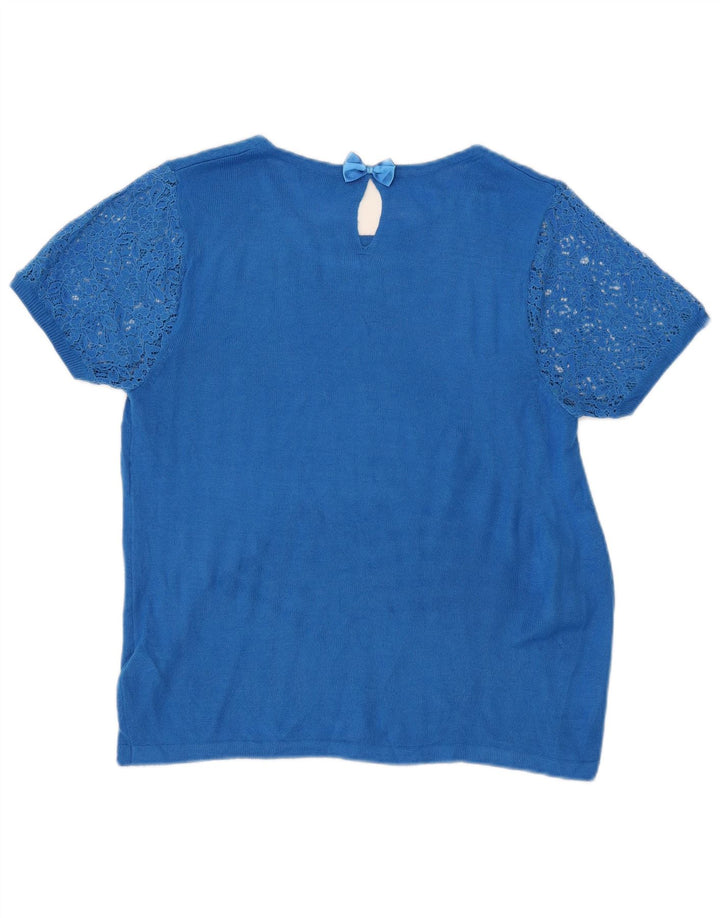 Suéter feminino Marks & Spencer com gola canoa Reino Unido 12 azul médio