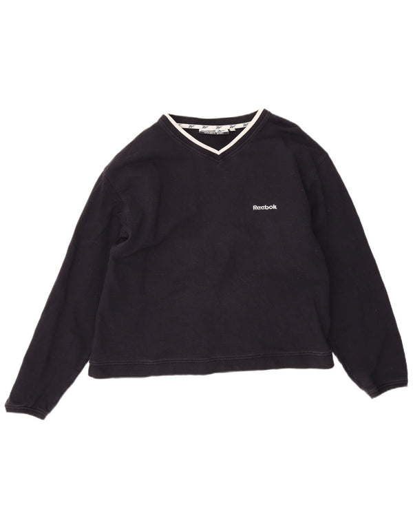 Reebok moletom feminino jumper UK 18 XL azul marinho algodão