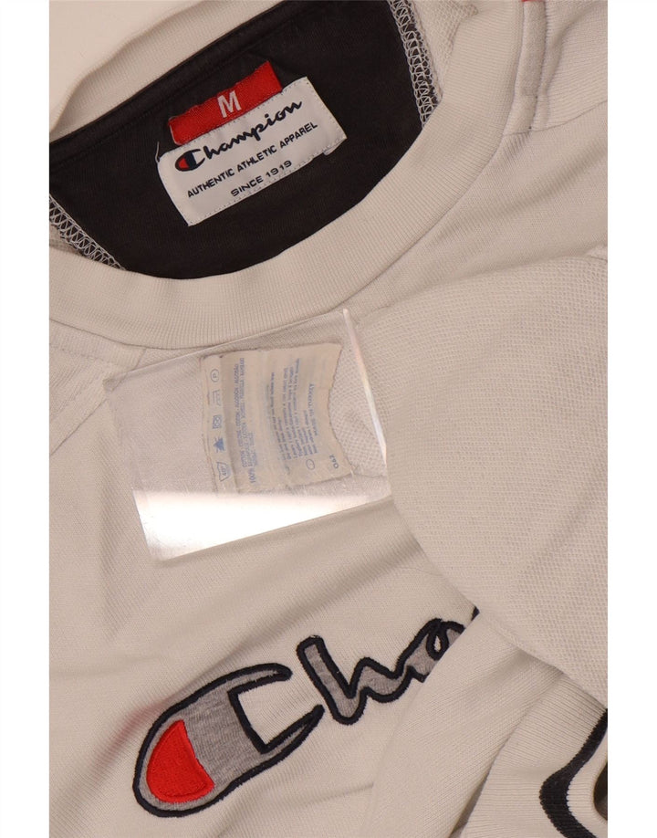 Champion masculino gráfico moletom jumper médio branco colorblock algodão