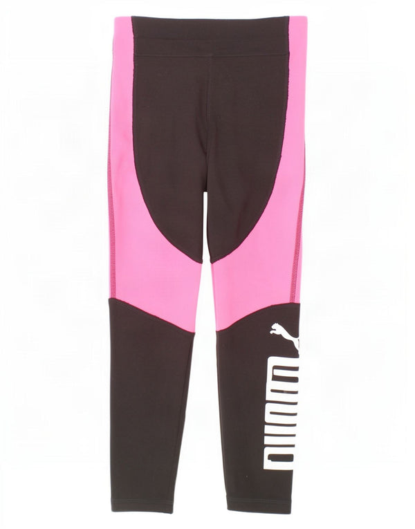 Leggings Puma Graphic Capri para meninas 7-8 anos preto colorblock poliéster