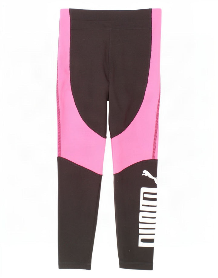 Leggings Puma Graphic Capri para meninas 7-8 anos preto colorblock poliéster