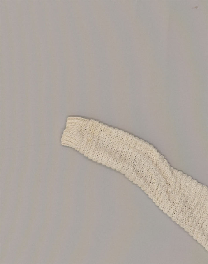 HOLLISTER Womens V-Neck Jumper Sweater UK 14 Medium Off White Cotton | Vintage Hollister | Thrift | Second-Hand Hollister | Used Clothing | Messina Hembry 