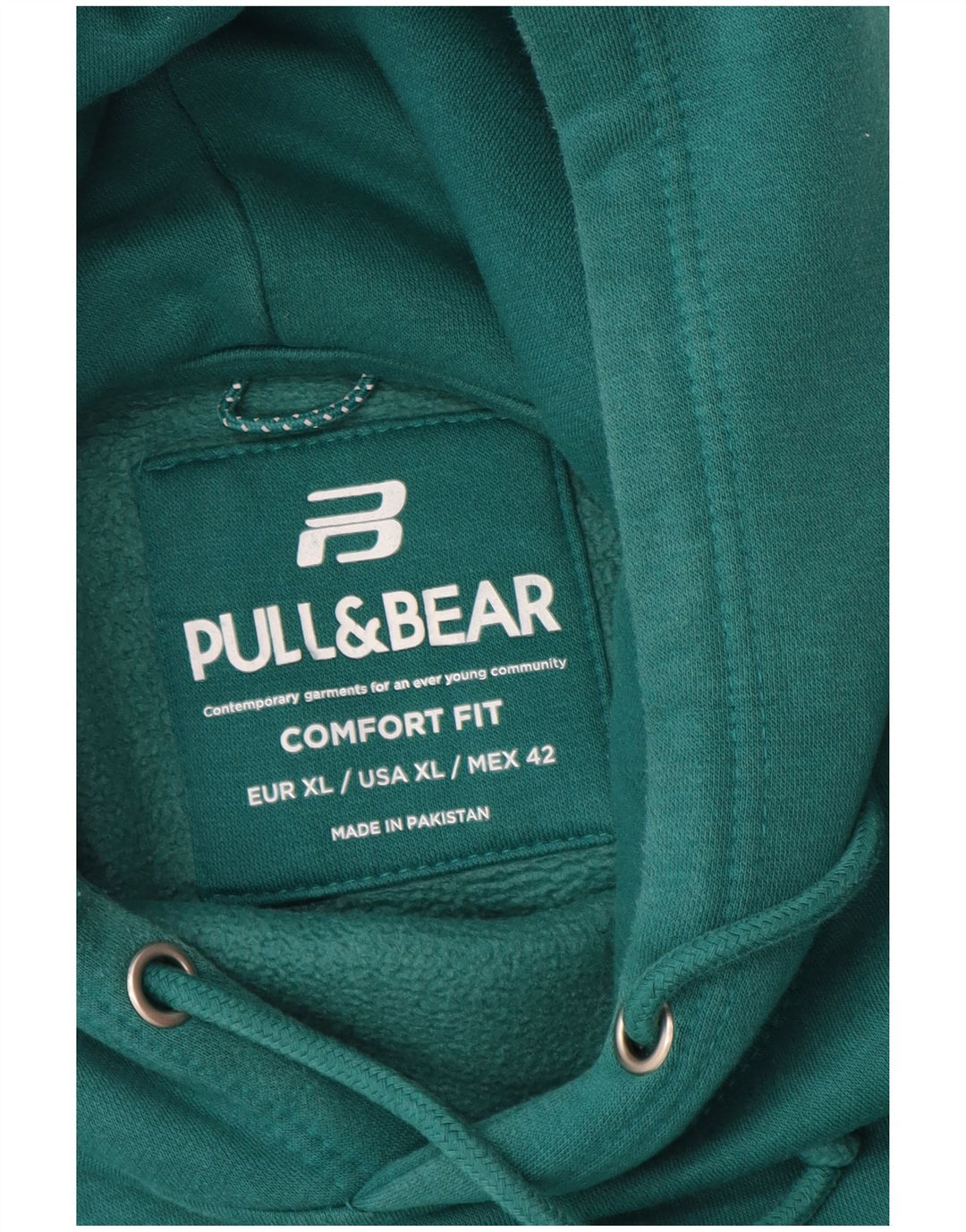 Pull & Bear Mens Comfort Fit moletom com capuz XL verde