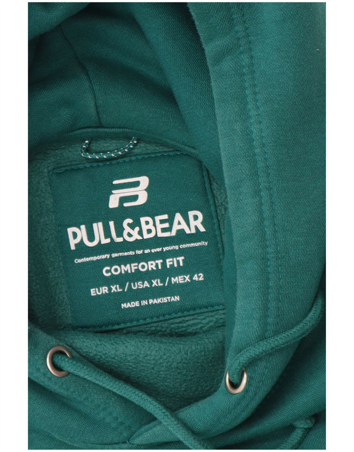 Pull & Bear Mens Comfort Fit moletom com capuz XL verde