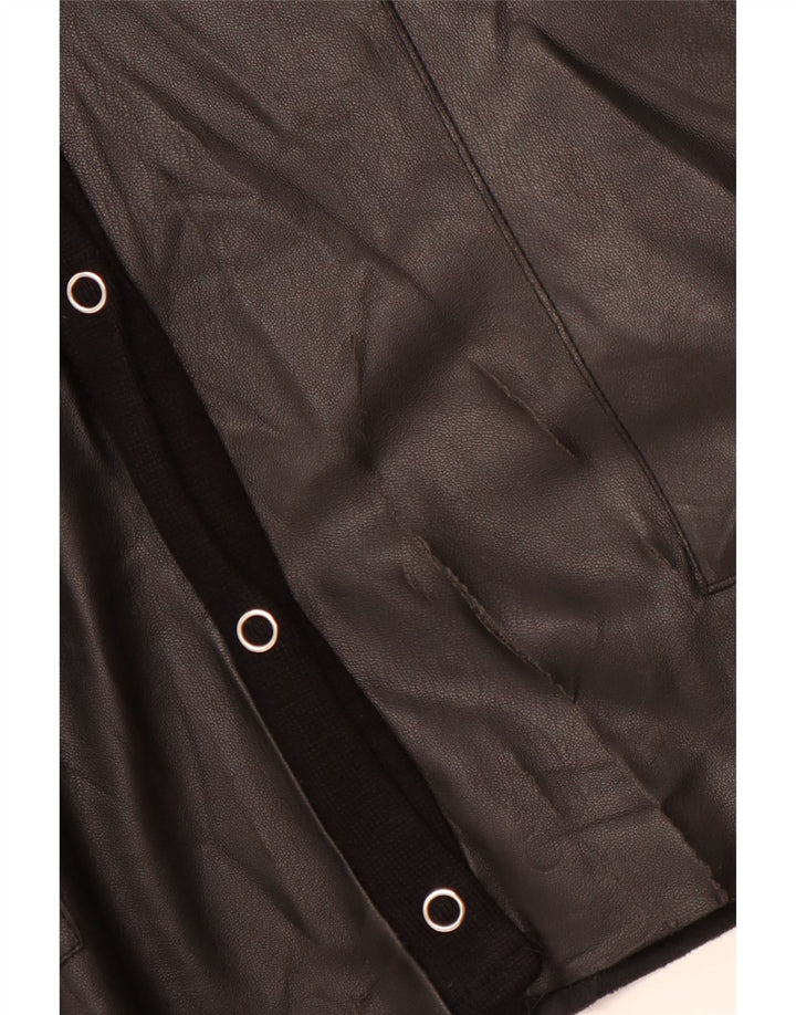 Suéter cardigã feminino grande ZARA UK 10 pequeno bloco colorido preto