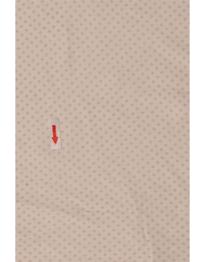 Camisa polo feminina Refrigue UK 10 pequena branca Argyle/algodão diamante