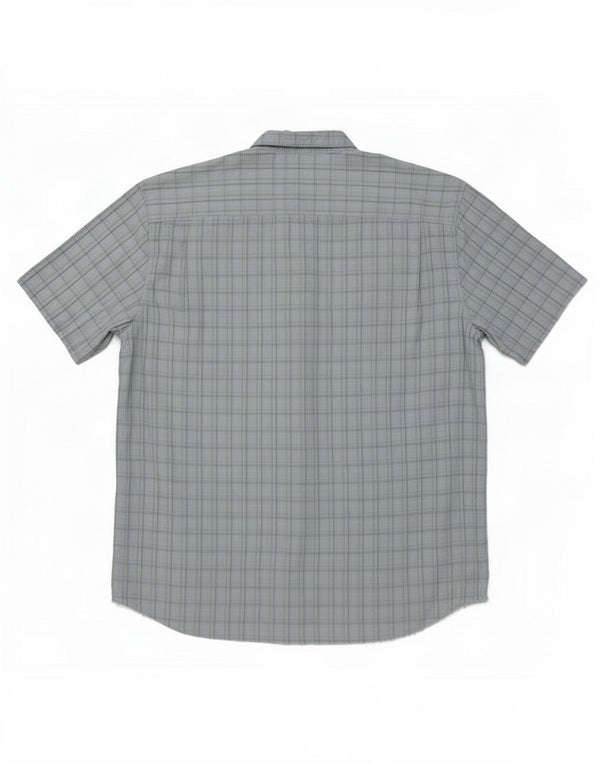 Camisa Wrangler masculina de manga curta 2XL algodão xadrez azul