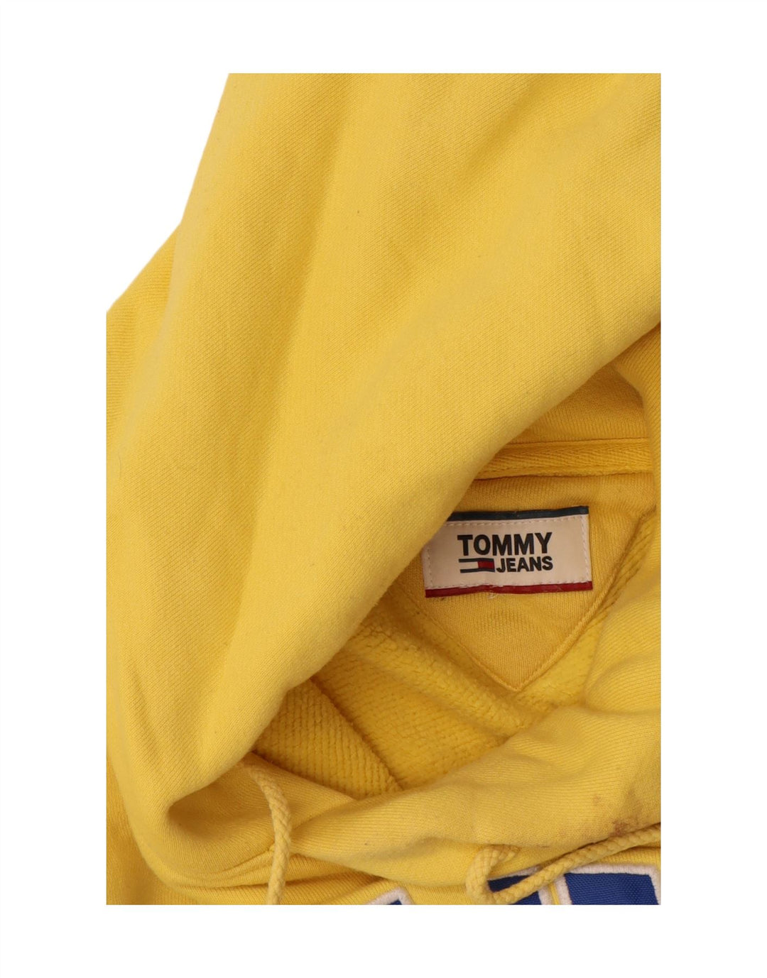 Suéter com capuz gráfico masculino TOMMY HILFIGER grande algodão amarelo