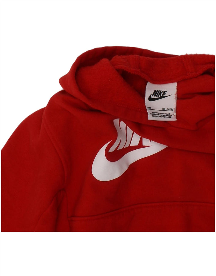 Suéter com capuz gráfico NIKE para meninos de 12 a 18 meses de algodão vermelho