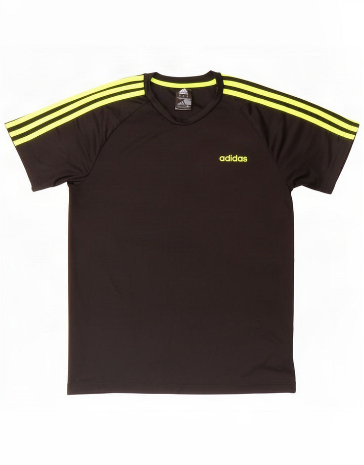 Adidas Mens Climalite T-Shirt Top Médio Poliéster Preto