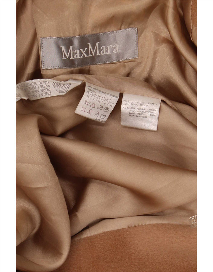 Max Mara Casaco feminino oversized com peito duplo Reino Unido 8 Lã bege pequena