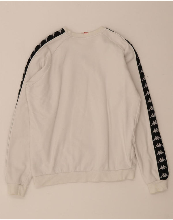 Kappa moletom gráfico masculino jumper médio branco colorblock algodão