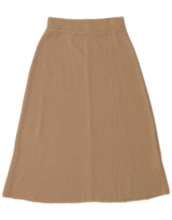 Saia midi feminina Zara médio W28 viscose bege