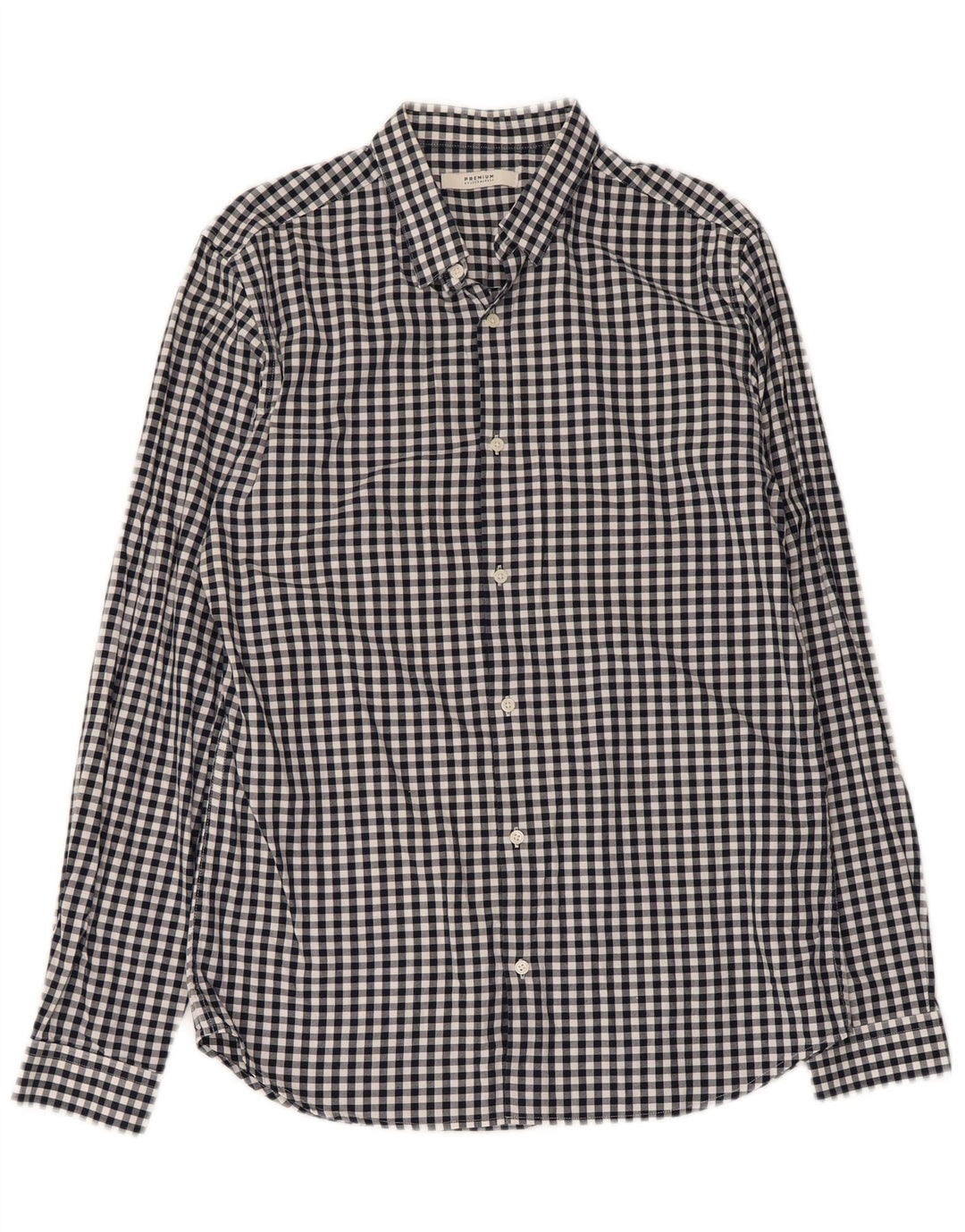 Camisa masculina Jack & Jones média azul marinho algodão guingão