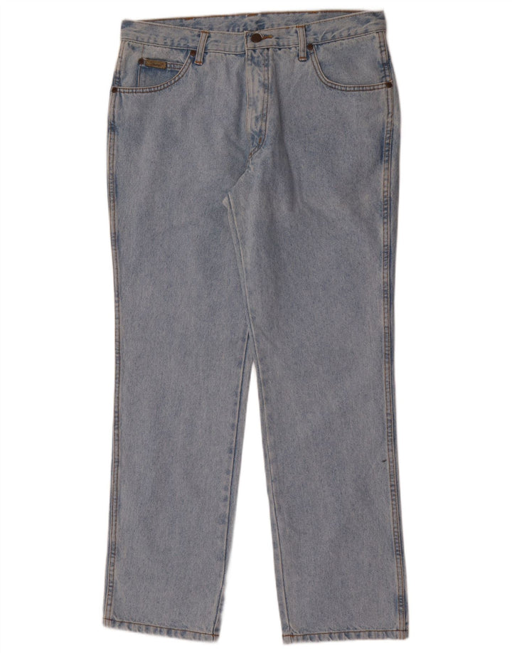 Wrangler Mens Straight Jeans W36 L30 Azul Algodão