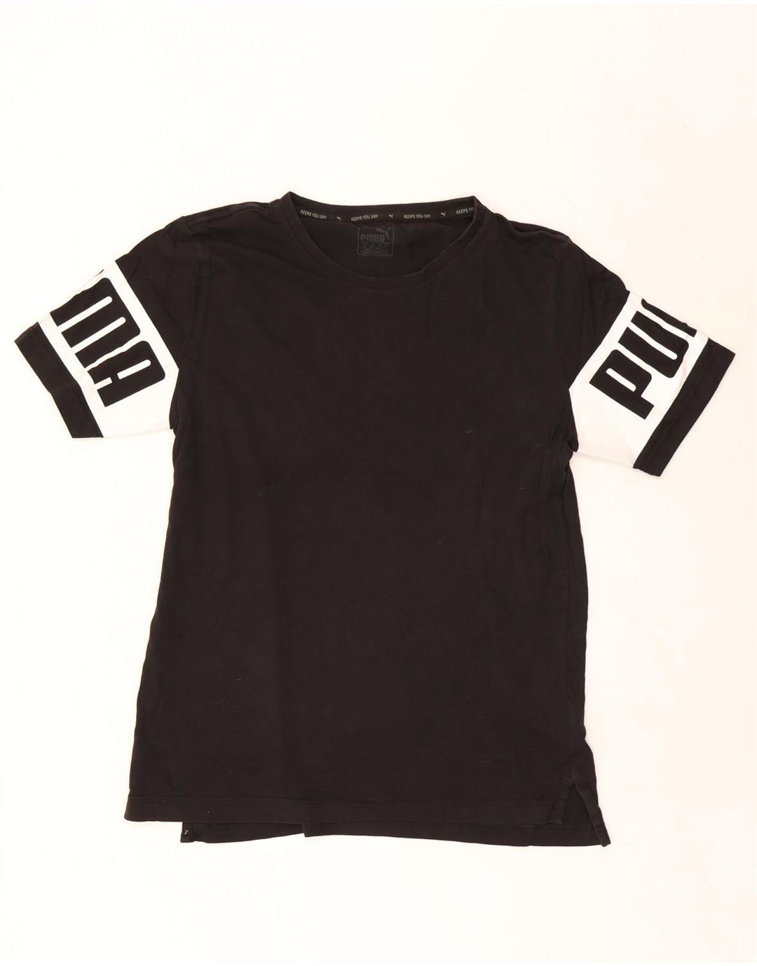 Puma Mens Graphic T-Shirt Top Pequeno Algodão Preto
