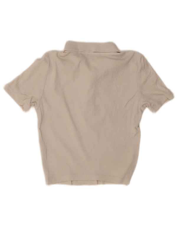 Camisa polo feminina Zara UK 12 algodão bege médio