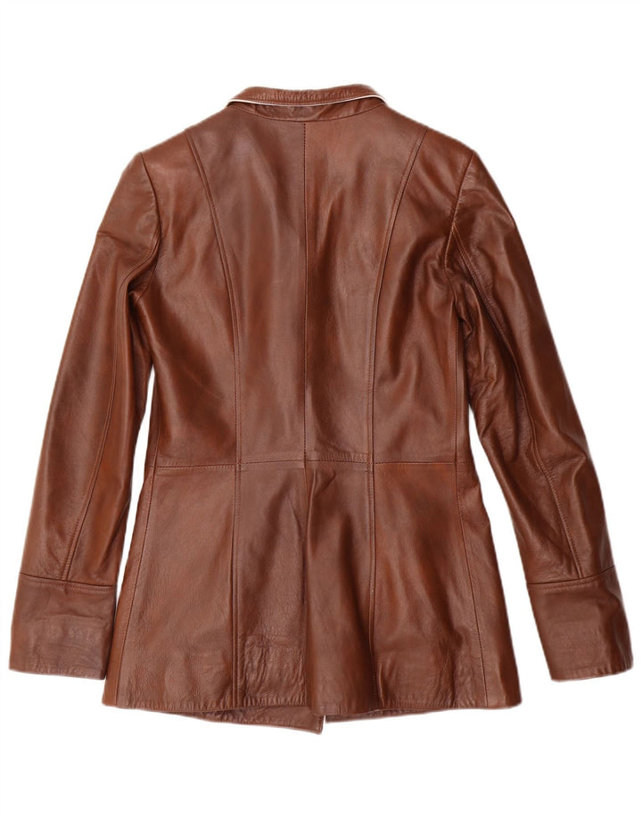 Jaqueta de couro feminina Giorgio Di Mare UK 6 XS couro marrom