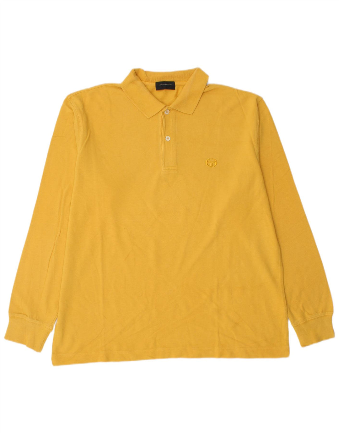 Camisa polo masculina de manga comprida Sergio Tacchini IT 48 algodão amarelo médio