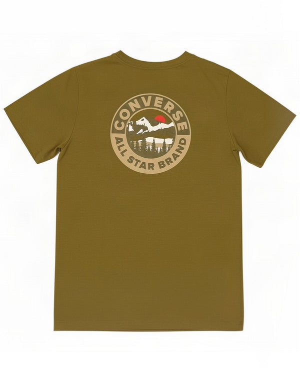 Converse Boys Graphic T-Shirt Top 13-14 Years XL Khaki Polyester