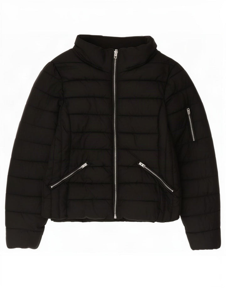Jaqueta acolchoada Trafaluc feminina Zara Reino Unido 16 grande nylon preto