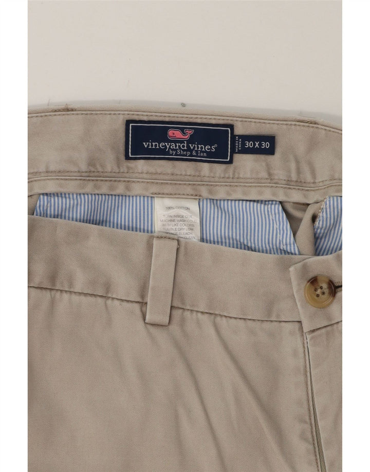 VINEYARD VINES Mens Straight Chino Trousers W30 L30 Beige Cotton Vintage Vineyard Vines and Second-Hand Vineyard Vines from Messina Hembry 