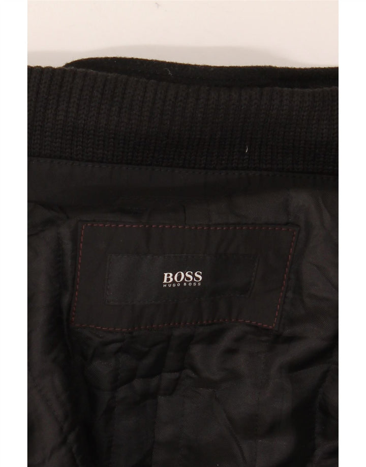 Sobretudo masculino Hugo Boss EU 56 3XL lã preta