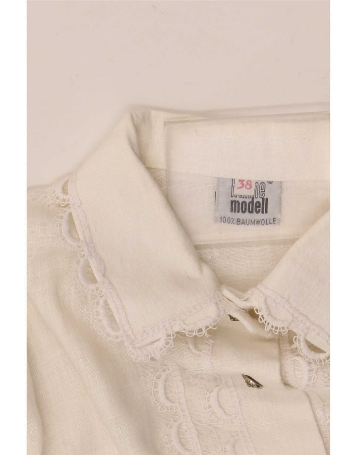 Blusa feminina Hanne Modell EU 38 médio branco floral algodão