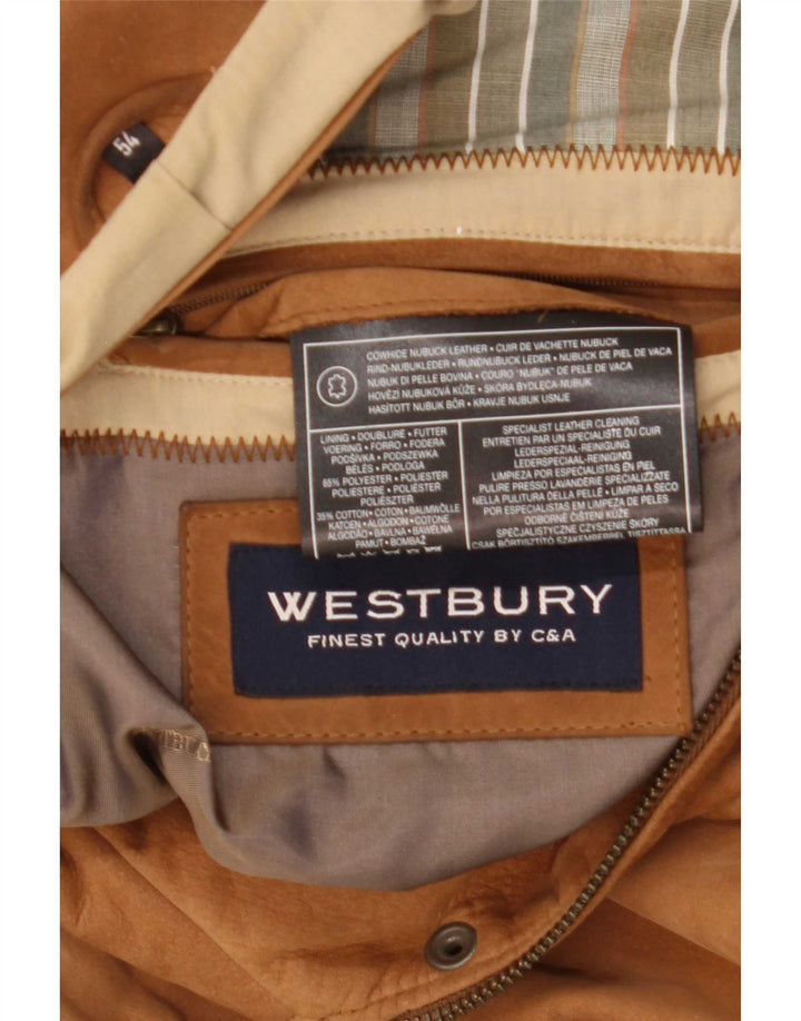 Jaqueta bomber masculina de camurça WESTBURY IT 54 2XL couro bege