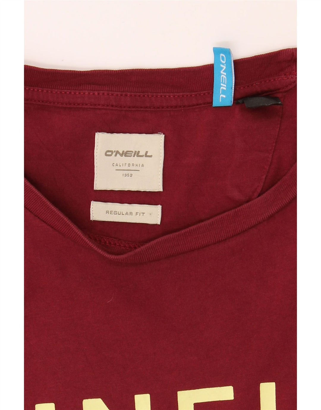 O'NEILL Mens Regular Fit Graphic T-Shirt Top Large Burgundy Cotton Vintage O'Neill and Second-Hand O'Neill from Messina Hembry 